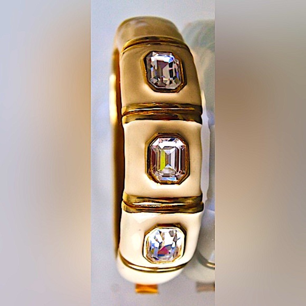Kenneth Jay Lane Bracelet Bangle Clamper Crystal … - image 7